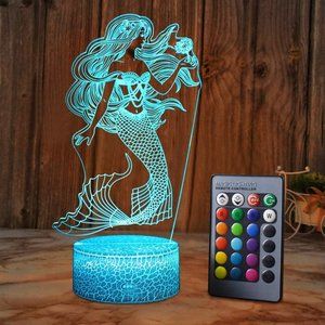 3D Mermaid Night Light